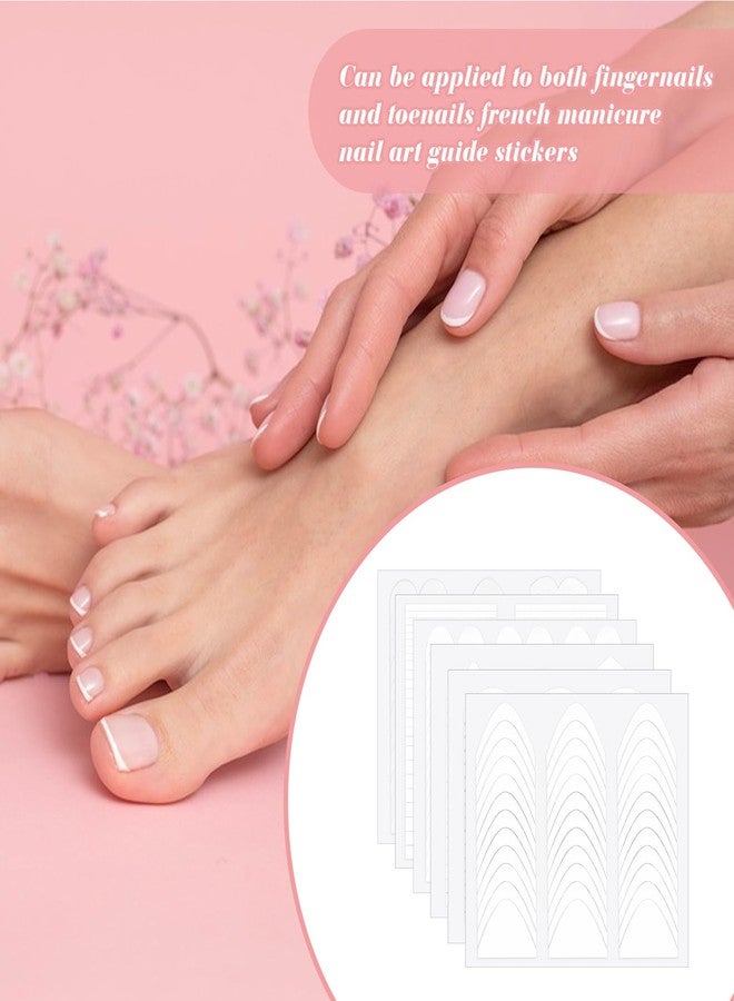 Larrel 2350Pcs French Tip Nail Stickers, French Manicure Strips, Frenchs Tip Guide Stencils for Nail Art, Self Adhesive White Tips Stickers for Women DIY Nails Stencil Tools(60 Sheets 6 Different Designs) - Image 4